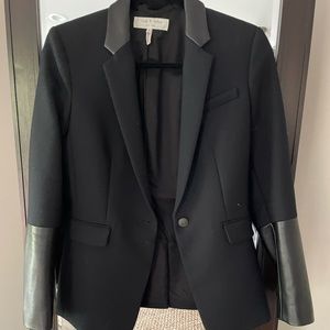 NWOT Rag & Bone leather trim blazer